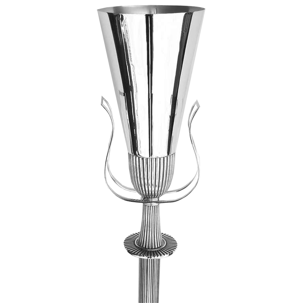 Pr Silver Plated Torchiere Floor Lamps By Tommi Parzinger Tftm Melrose