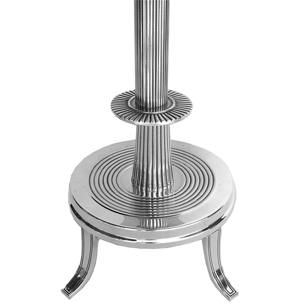 Pr Silver Plated Torchiere Floor Lamps By Tommi Parzinger