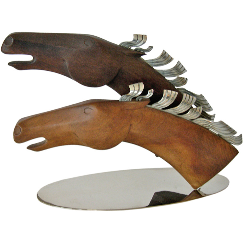 Art Deco Wood & Nickel Horse Sculpture by Hagenauer TFTM Melrose
