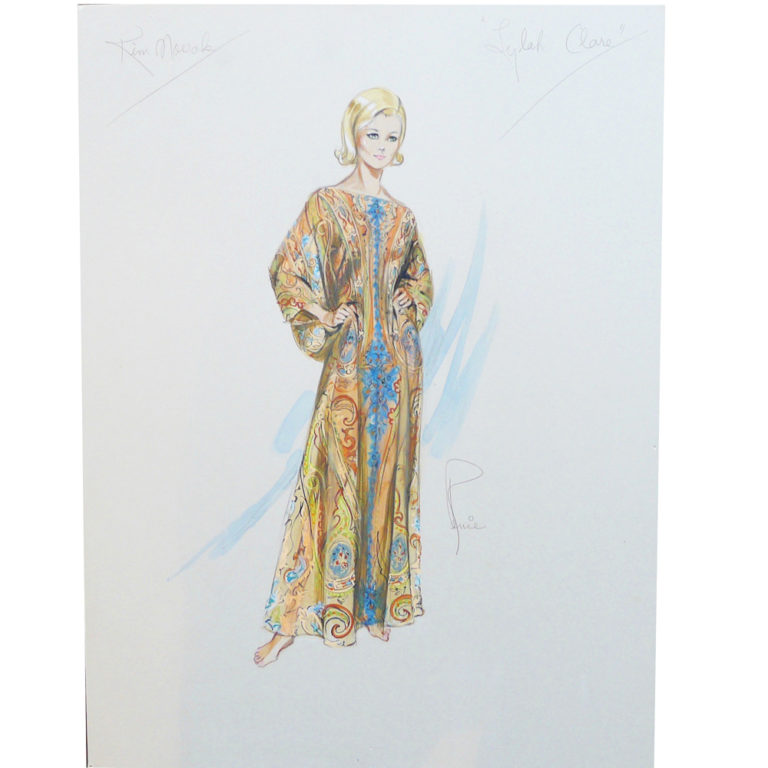 Novak Scetch 1968 Costume Sketch for Kim Novak || TFTM Melrose