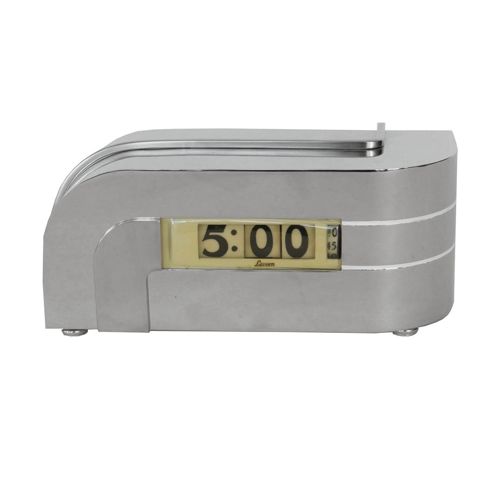 Streamline Lawson Zephyr Clock in Polished Nickel TFTM Melrose