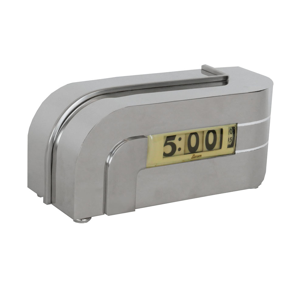 Streamline Lawson Zephyr Clock in Polished Nickel TFTM Melrose