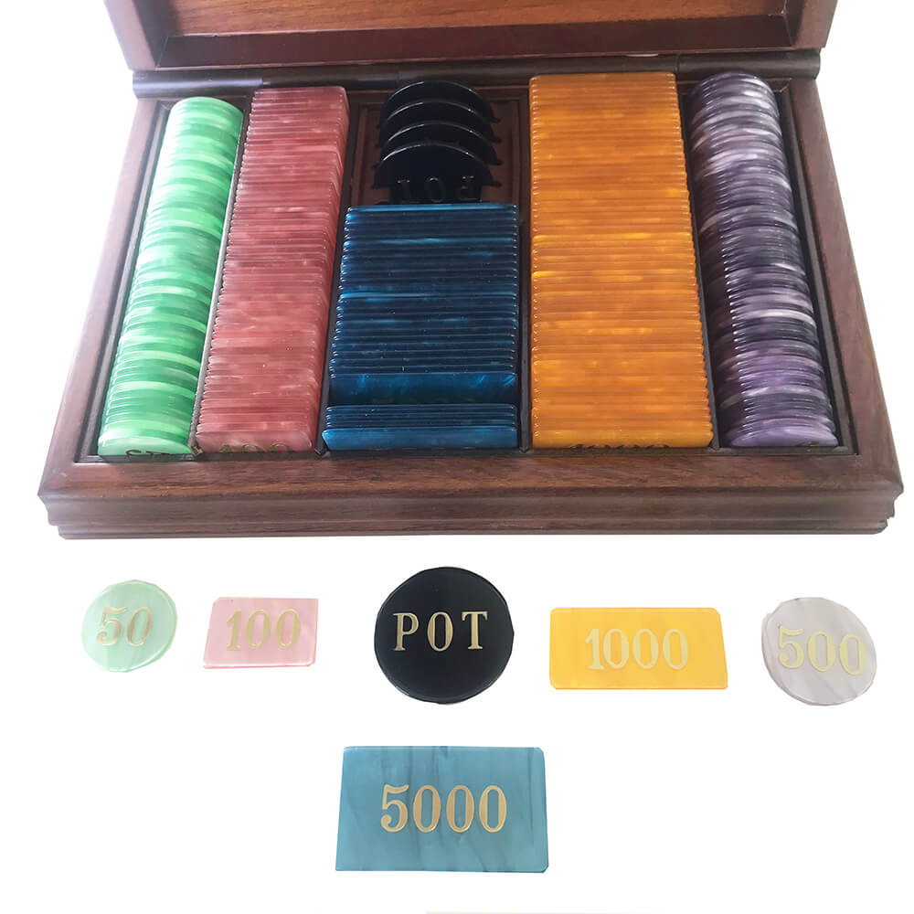 Vintage 1950's Italian Pearlized Lucite Poker Chips